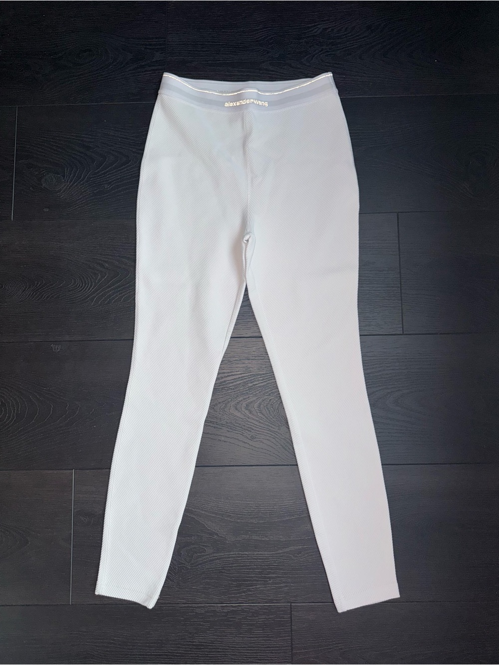 Alexander Wang White Ribbed Sports Leggings